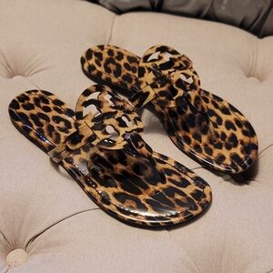 Tory Burch Leopard Print Miller Thong Women's Sandals Size 9